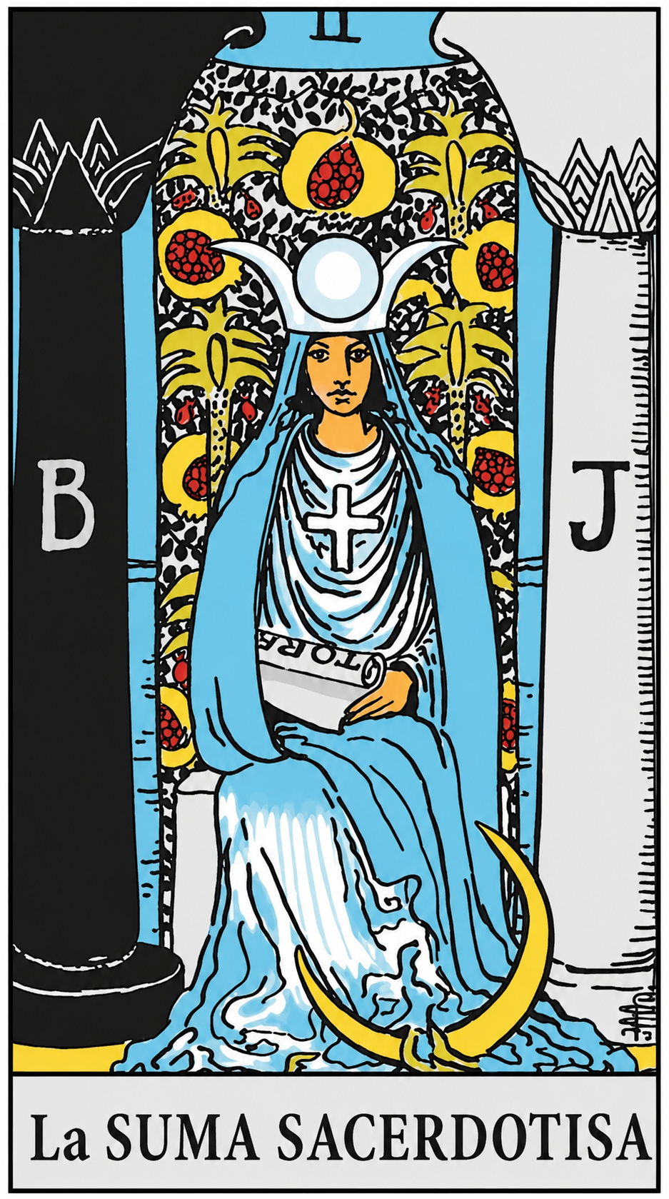 Carta La Suma Sacerdotisa del Tarot Rider–Waite